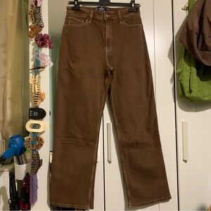 Hollister Women's ultra high-rise, Straight leg Brown Jeans